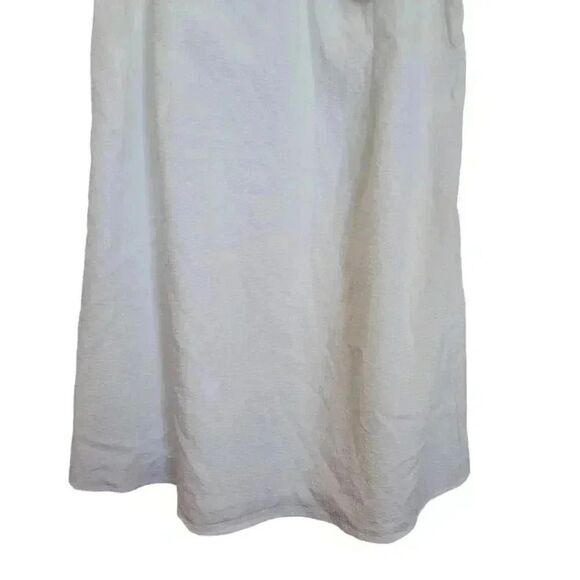 Nine West Women's White Poly/Cotton Seersucker Flutter Sleeve Lined Dress NEW - Picture 5 of 15